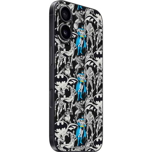 DC Comics Batman Characters Action Poses Print iPhone 16 Skin
