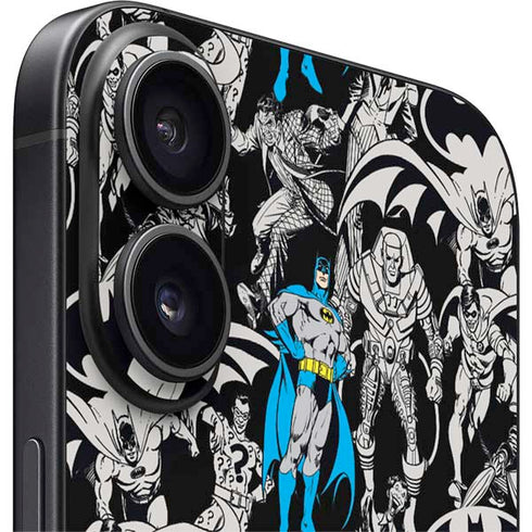 DC Comics Batman Characters Action Poses Print iPhone 16 Skin