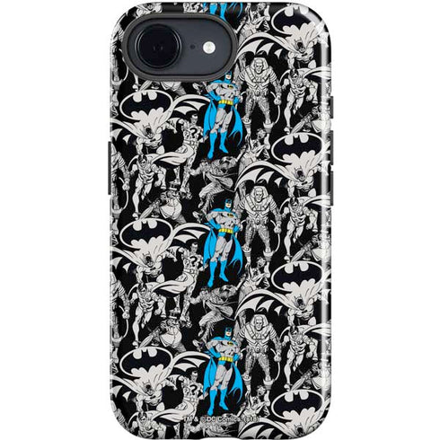 DC Comics Batman Characters Action Poses Print iPhone 16e Impact Case