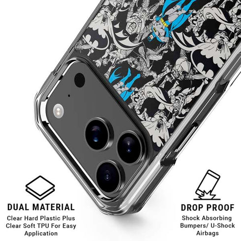 DC Comics Batman Characters Action Poses Print iPhone 18 Pro Clear Case