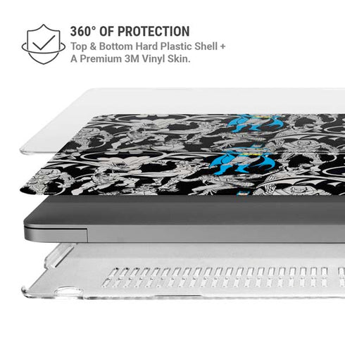 DC Comics Batman Characters Action Poses Print MacBook Pro 14in (2021-24) Case plus Skin