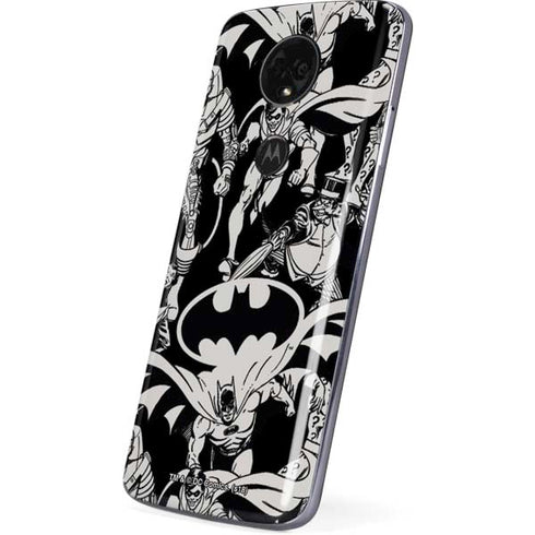 DC Comics Batman Characters Action Poses Print Moto E5 Plus Skin
