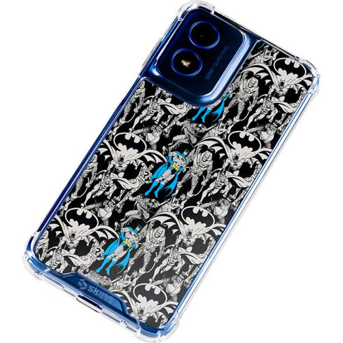 DC Comics Batman Characters Action Poses Print Moto G 5G (2024) Clear Case