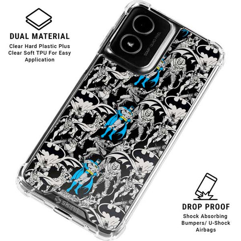 DC Comics Batman Characters Action Poses Print Moto G Power 5G (2024) Clear Case