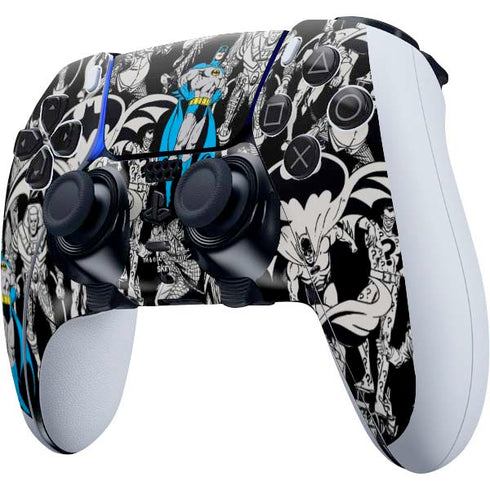 DC Comics Batman Characters Action Poses Print PS5 DualSense Edge Pro Controller Skin