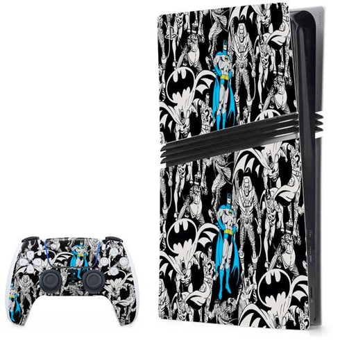 DC Comics Batman Characters Action Poses Print PS5 Pro Bundle Skin