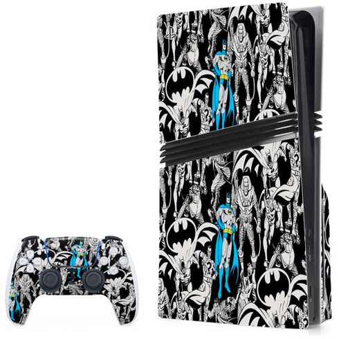 DC Comics Batman Characters Action Poses Print PS5 Pro Disk Bundle Skin