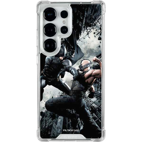 The Dark Knight Rises Batman and Bane Fighting Galaxy S25 Ultra Clear Case