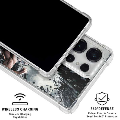 The Dark Knight Rises Batman and Bane Fighting Galaxy S25 Ultra Clear Case