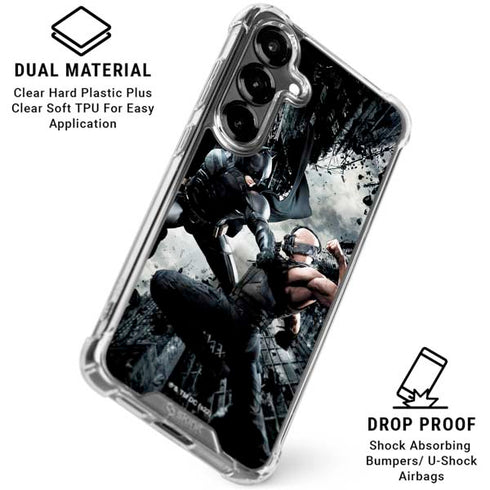 The Dark Knight Rises Batman and Bane Fighting Galaxy S26 Plus Clear Case