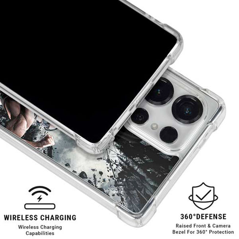 The Dark Knight Rises Batman and Bane Fighting Galaxy S26 Ultra Clear Case