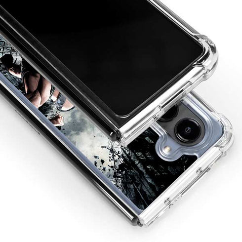 The Dark Knight Rises Batman and Bane Fighting Galaxy Z Fold5 5G Clear Case
