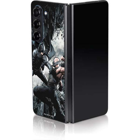 The Dark Knight Rises Batman and Bane Fighting Galaxy Z Fold5 5G Skin