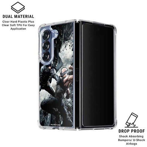 The Dark Knight Rises Batman and Bane Fighting Galaxy Z Fold6 Clear Case