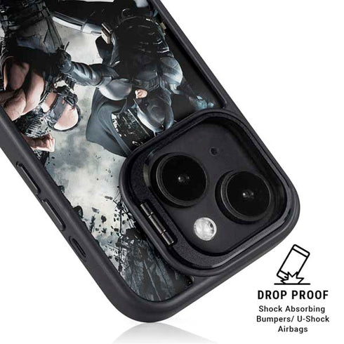 The Dark Knight Rises Batman and Bane Fighting iPhone 14 Plus Kickstand Case