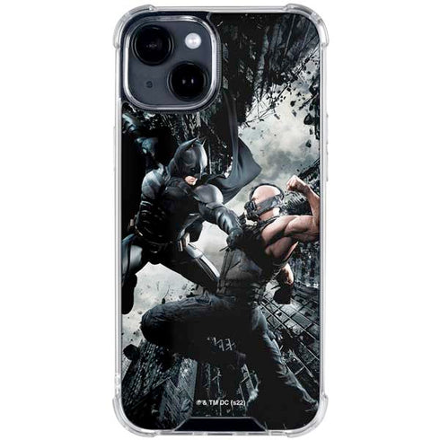 The Dark Knight Rises Batman and Bane Fighting iPhone 15 Clear Case