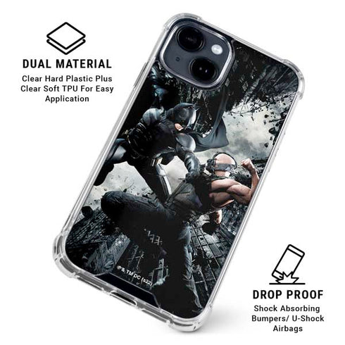 The Dark Knight Rises Batman and Bane Fighting iPhone 15 Clear Case