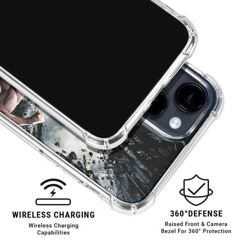 The Dark Knight Rises Batman and Bane Fighting iPhone 15 Clear Case