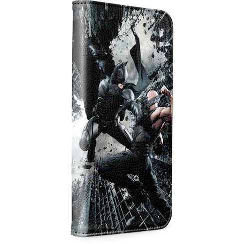 The Dark Knight Rises Batman and Bane Fighting iPhone 15 Plus Folio Case