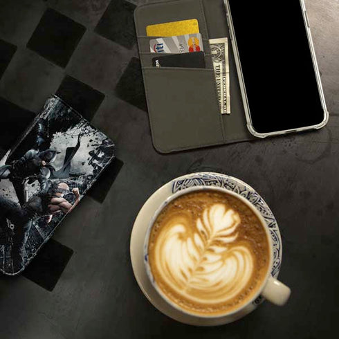 The Dark Knight Rises Batman and Bane Fighting iPhone 15 Plus Folio Case
