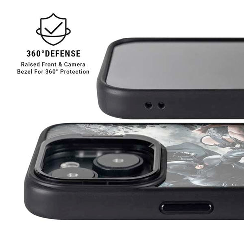 The Dark Knight Rises Batman and Bane Fighting iPhone 15 Plus Kickstand Case