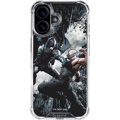 The Dark Knight Rises Batman and Bane Fighting iPhone 16 Plus Clear Case