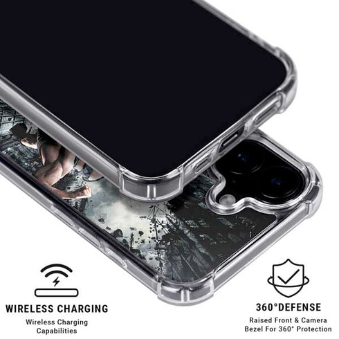 The Dark Knight Rises Batman and Bane Fighting iPhone 16 Plus Clear Case