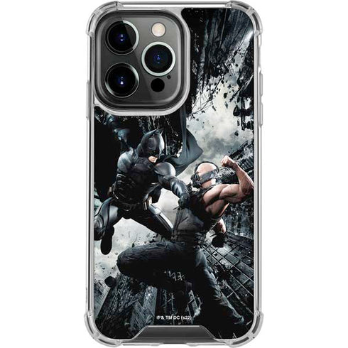 The Dark Knight Rises Batman and Bane Fighting iPhone 16 Pro Clear Case
