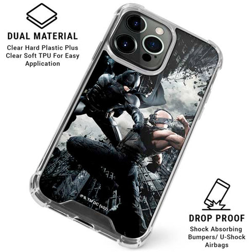 The Dark Knight Rises Batman and Bane Fighting iPhone 16 Pro Clear Case