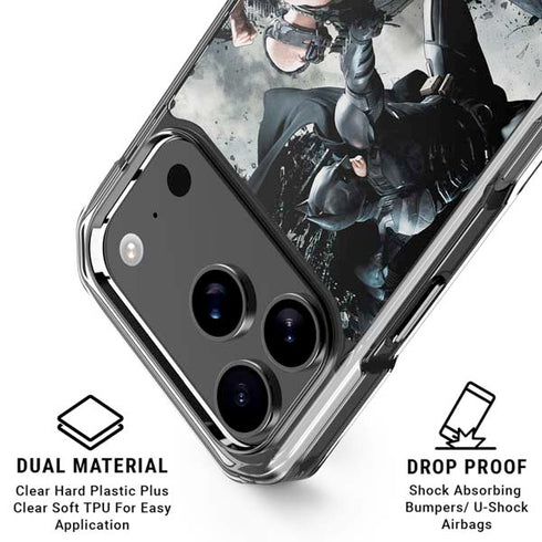 The Dark Knight Rises Batman and Bane Fighting iPhone 18 Pro Clear Case