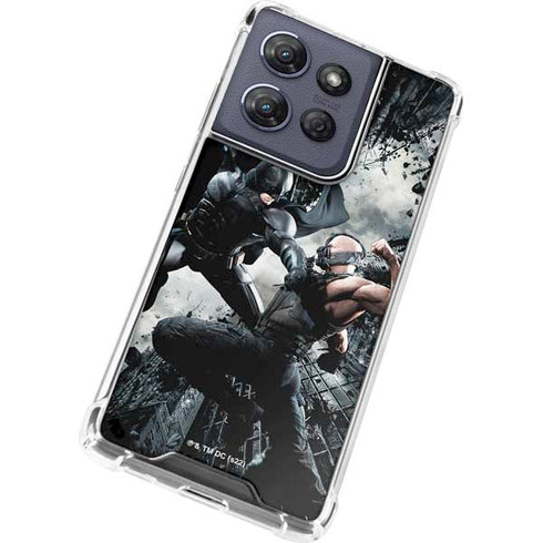 The Dark Knight Rises Batman and Bane Fighting Moto G 5G (2025) Clear Case
