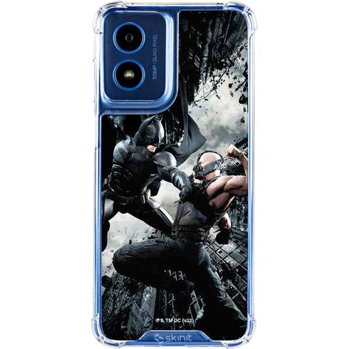The Dark Knight Rises Batman and Bane Fighting Moto G 5G (2024) Clear Case