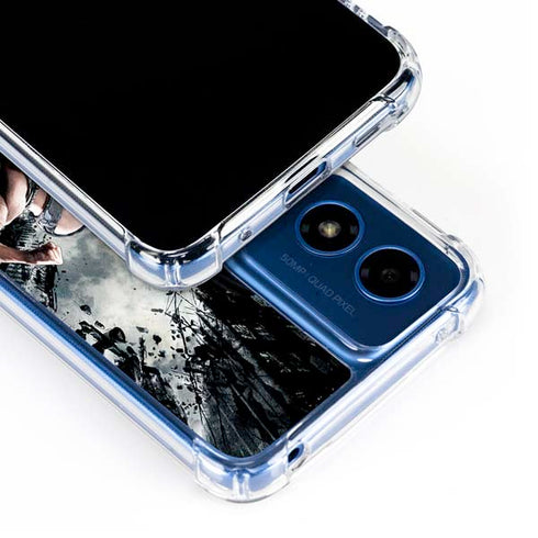 The Dark Knight Rises Batman and Bane Fighting Moto G 5G (2024) Clear Case