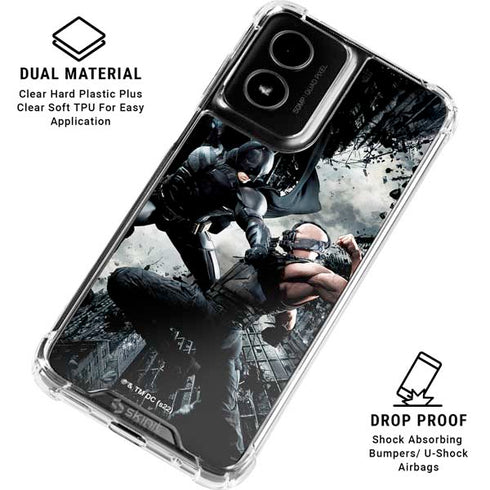 The Dark Knight Rises Batman and Bane Fighting Moto G Power 5G (2024) Clear Case