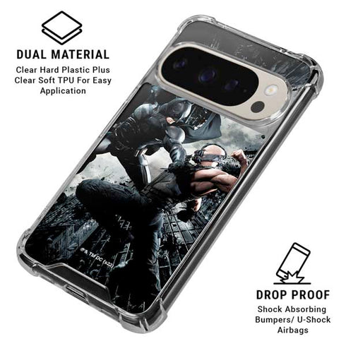 The Dark Knight Rises Batman and Bane Fighting Pixel 9/9 Pro Clear Case