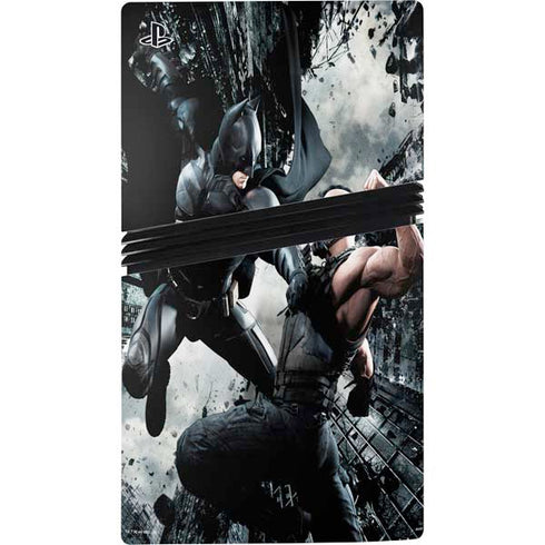 The Dark Knight Rises Batman and Bane Fighting PS5 Pro Console Skin
