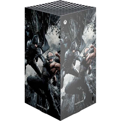 The Dark Knight Rises Batman and Bane Fighting XBox Series X Digital Edition Console Skin