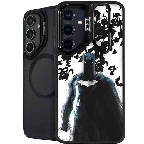 DC Comics Batman Holding batarang Art Galaxy S25 Plus Kickstand Case