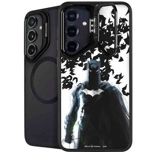 DC Comics Batman Holding batarang Art Galaxy S25 FE Kickstand Case