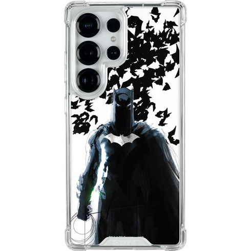 DC Comics Batman Holding batarang Art Galaxy S25 Ultra Clear Case