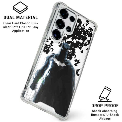 DC Comics Batman Holding batarang Art Galaxy S25 Ultra Clear Case