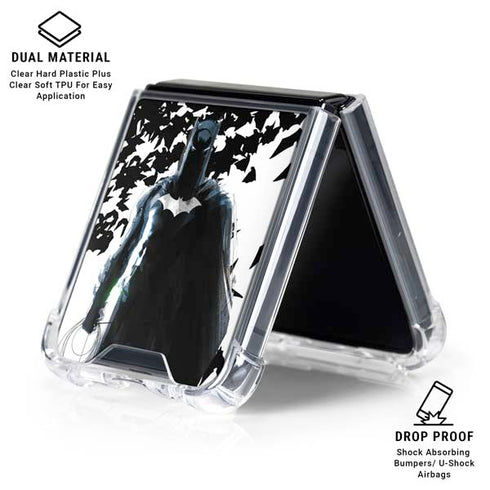 DC Comics Batman Holding batarang Art Galaxy Z Flip6 Clear Case