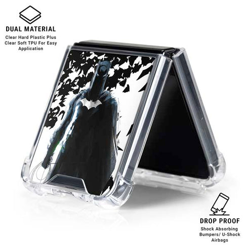 DC Comics Batman Holding batarang Art Galaxy Z Flip7 Clear Case