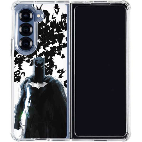 DC Comics Batman Holding batarang Art Galaxy Z Fold6 Clear Case