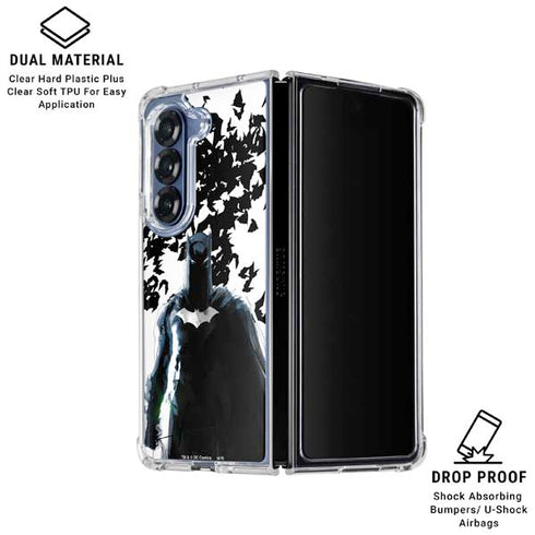 DC Comics Batman Holding batarang Art Galaxy Z Fold7 Clear Case