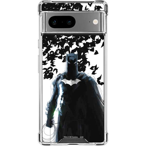 DC Comics Batman Holding batarang Art Google Pixel 8a Clear Case