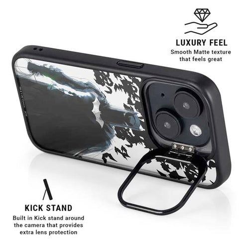 DC Comics Batman Holding batarang Art iPhone 14 Kickstand Case