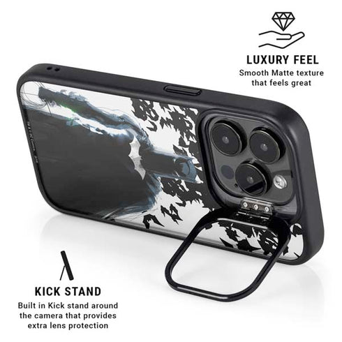 DC Comics Batman Holding batarang Art iPhone 14 Pro Kickstand Case