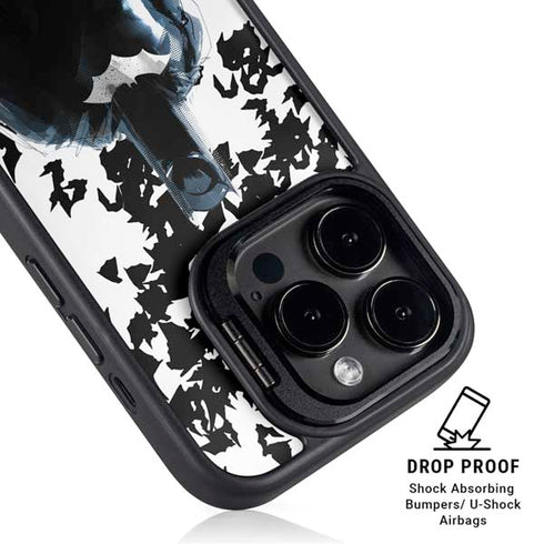 DC Comics Batman Holding batarang Art iPhone 15 Pro Kickstand Case