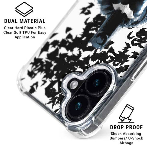 DC Comics Batman Holding batarang Art iPhone 16 Clear Case